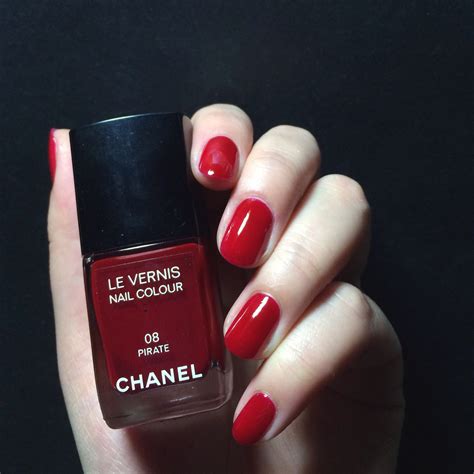 review of chanel radiant red nail color|Chanel nail polish pirate.